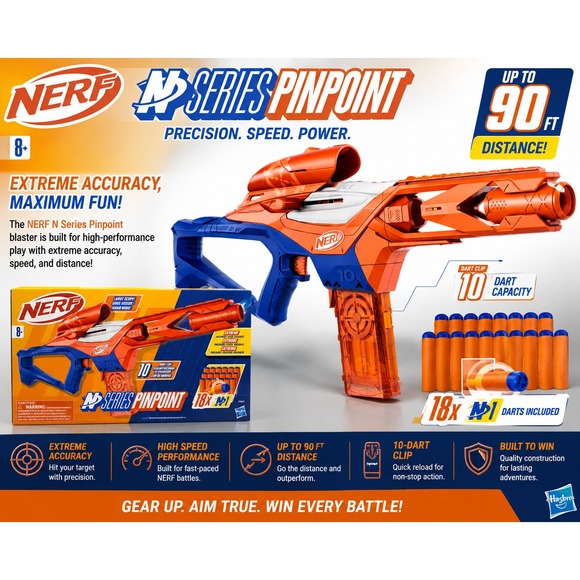 Nerf Other - NERF N SERIES PINPOINT BLASTER 18 N1 DARTS/HASBRO/NEW/MSHNS081926